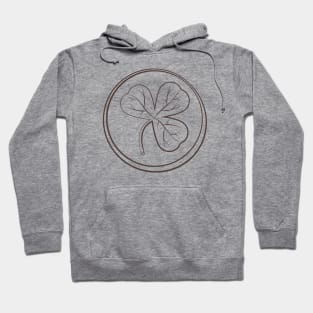 Shamrock Dark Outline Floral Pattern Hoodie